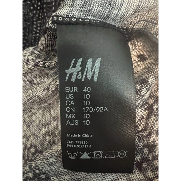 Isabel Marant H&M Linen Top Slate Blue Print Knit Blouse Size 10 Brand New - Picture 6 of 9